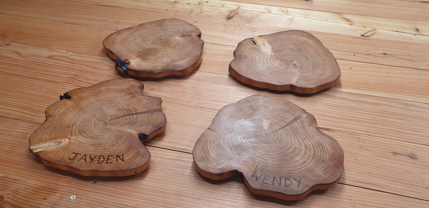 Unique Wooden Log Ring Table Centrepieces With Raised Feet