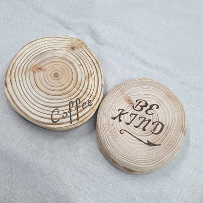 Engraved Log Ring Coaster