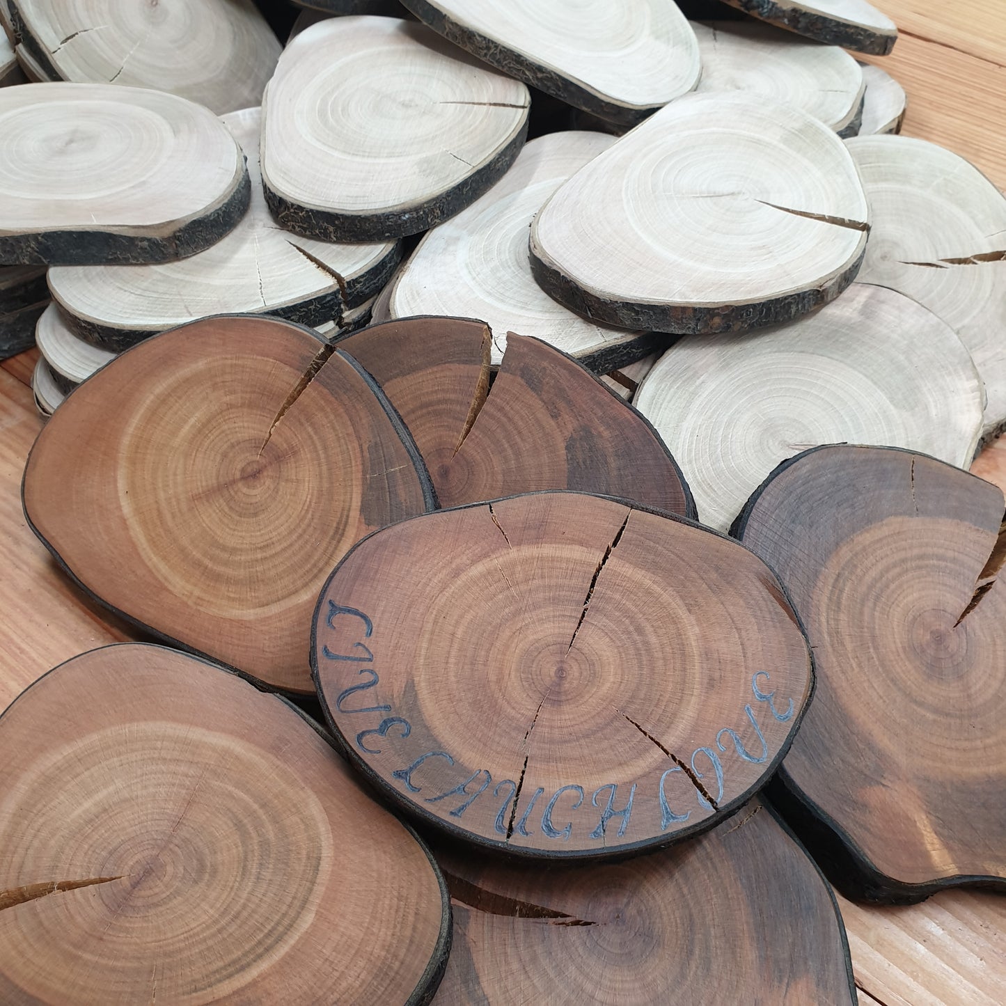 Wild Cherry Log Slices/Wooden Coasters